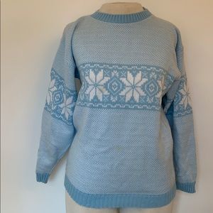 Vintage Blue Snowflake Sweater